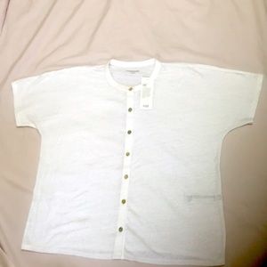 NWT  Eileen Fisher Mandarin CLLR shirt M